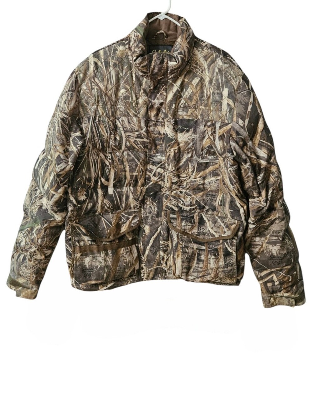 Cabela's Men's Camo Jacket Puffy XL Waterfowl Realtree Max -5 Hunting Goose Down
